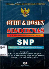 Image of HIMPUNAN UNDANG-UNDANG RI GURU & DOSEN SISDIKNAS SNP